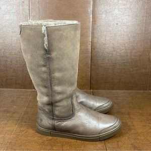 Frye Gemma Shearling Tall Grey/brownish Boots Shoes, Women’s size 8